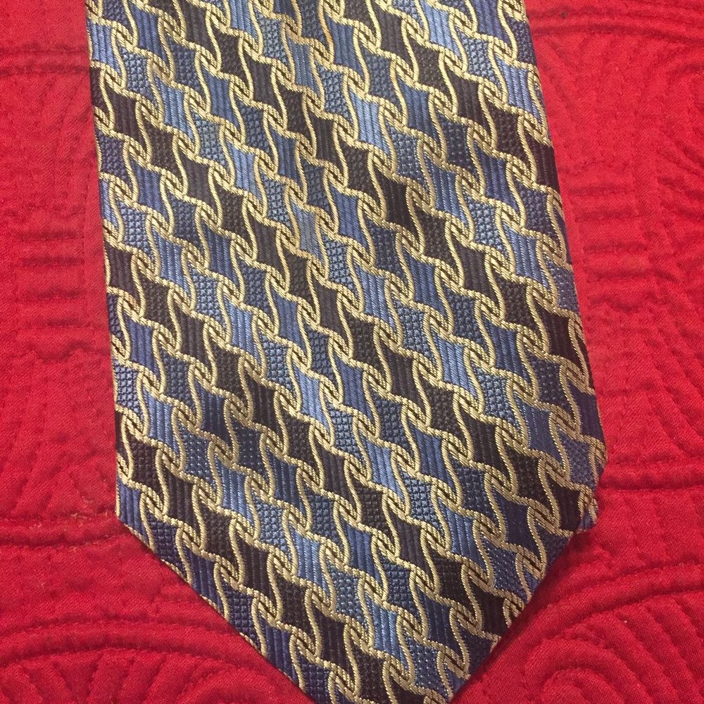 Valentino tie blue black and gold